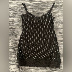 Ambiance Black and White Polka Dot Top Size M